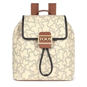 Tous Beige and Brown Patterned Backpack